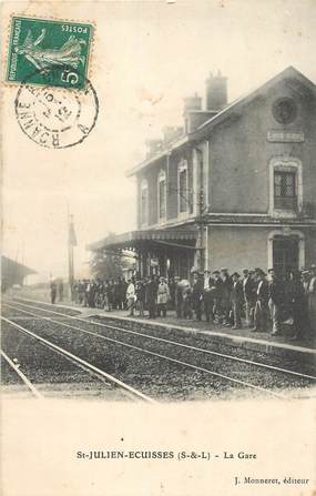 CPA FRANCE 71 "Saint Julien Ecuisses, la gare"