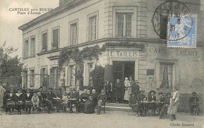 CPA FRANCE 76 "Canteleu près de Rouen, Place d'Armes, Café Maison E. TAILLIS"