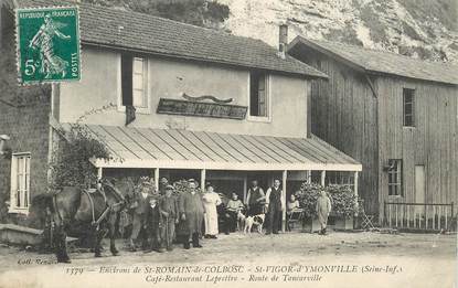 CPA FRANCE 76 "Environs de Saint Romain de Colbosc, Saint Vigor d'Ymonville, Café restaurant Leprettre"