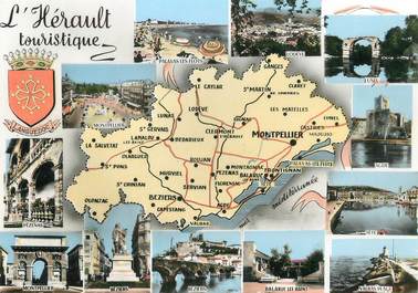 / CPSM FRANCE 34 "Herault" / CARTE GEOGRAPHIQUE