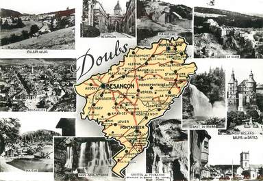 / CPSM FRANCE 25 "Doubs" / CARTE GEOGRAPHIQUE