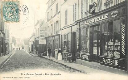 CPA FRANCE 77 "Brie Comte Robert, rue Gambetta, Papeterie A. COTELLE"