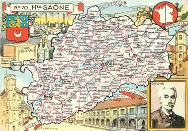 / CPSM FRANCE 70 "Haute Saône" / CARTE GEOGRAPHIQUE