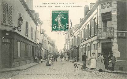 CPA FRANCE 77 "Bray Sur Seine, La Grande rue, Hotel du Bon Laboureur"