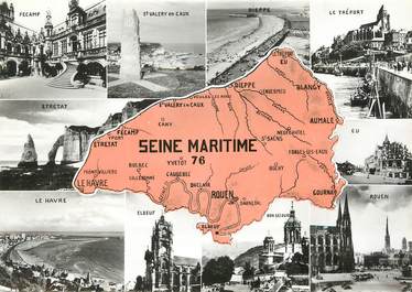 / CPSM FRANCE 76 "Seine Maritime" /  CARTE GEOGRAPHIQUE