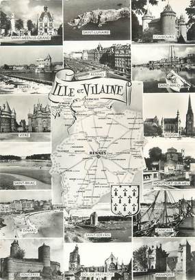 / CPSM FRANCE 35 "Ille et Vilaine" / CARTE GEOGRAPHIQUE