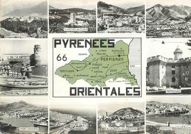 / CPSM FRANCE 66 "Pyrénées Orientales" / CARTE GEOGRAPHIQUE