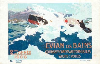 CPA FRANCE 74 "Evian les Bains, courses de canots automobiles"