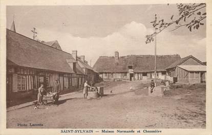 / CPA FRANCE 76 "Saint Sylvain, maison Normande et Chaumière"