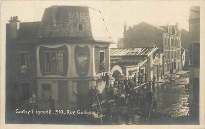 / CPA FRANCE 91 "Corbeil, rue Galignani" / INONDATION