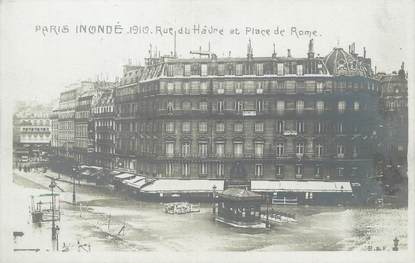 / CPA FRANCE 75008 "Paris, rue du Havre et place de Rome" / INONDATION