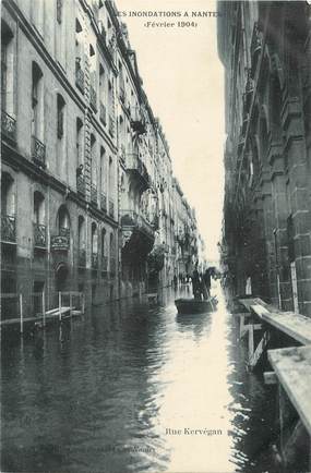 / CPA FRANCE 44 "Nantes, rue Kervégan" / INONDATION