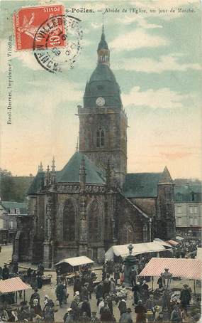 CPA FRANCE 50 "Villedieu, Eglise, un jour de marché"