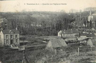 / CPA FRANCE 76 "Veulettes, quartier de l'église et mairie"