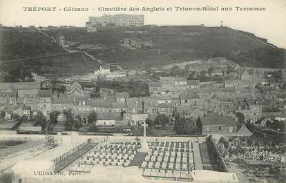 / CPA FRANCE 76 "Le Tréport, cimetière des Anglais et Trianon hôtel aux terrasses"