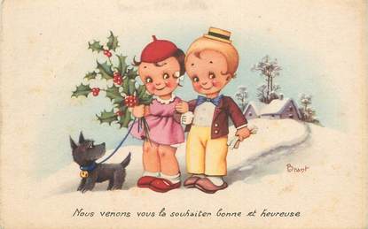 CPA ILLUSTRATEUR BRANT "Enfants et son chien"