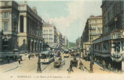 CPA FRANCE 13 "Marseille, la Bourse et la Cannebière avec tramway"