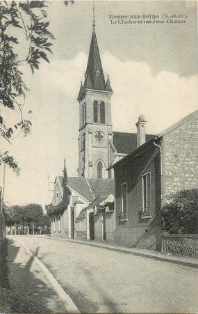 / CPA FRANCE 78 "Rosny sur Seine, le clocher et rue Jean Lhomer"