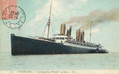CPA BATEAU / PAQUEBOT "Cherbourg, Le Kronprinz Wilhelm"