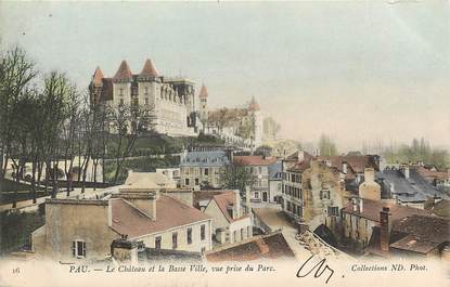 CPA FRANCE 64 "Pau, le chateau et la basse ville"