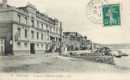 / CPA FRANCE 76 "Duclair, le quai et l'hôtel de la poste"