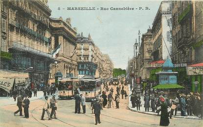 CPA "Marseille, rue Cannebière" / TRAMWAY