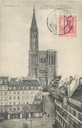 / CPA FRANCE 67 "Strasbourg, rue des Merciers et cathédrale"