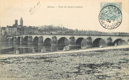 / CPA FRANCE 71 "Mâcon, pont de Saint Laurent"