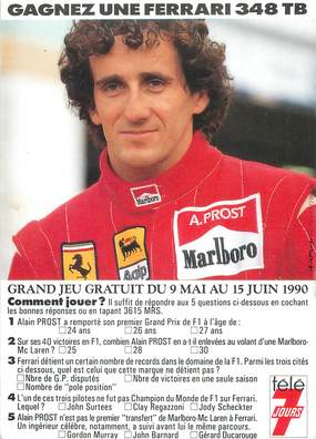 CPSM AUTOMOBILE "Alain Prost"