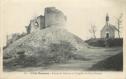 / CPA FRANCE 36 "Cluis Dessous, ruines du château et chapelle due Cluis Dessous"