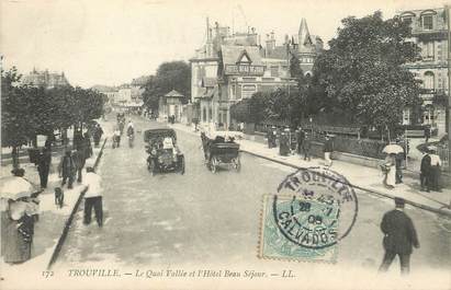 / CPA FRANCE 14 "Trouville, le quai vallée et l'hôtel Beau Séjour"