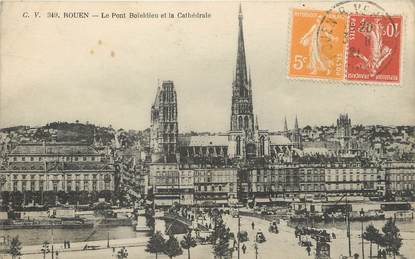 / CPA FRANCE 76 "Rouen, le pont Boïeldieu et la Cathédrale"