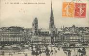 76 Seine Maritime / CPA FRANCE 76 "Rouen, le pont Boïeldieu et la Cathédrale"