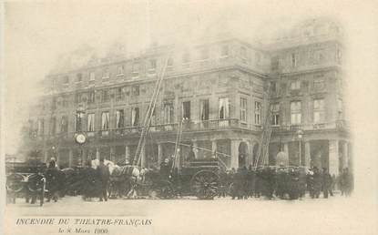 / CPA FRANCE 75001 "Paris, incendie du théâtre français"