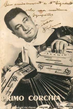  CPSM  AUTOGRAPHE  /   ARTISTE PRIMO CORCHIA / ACCORDÉON 