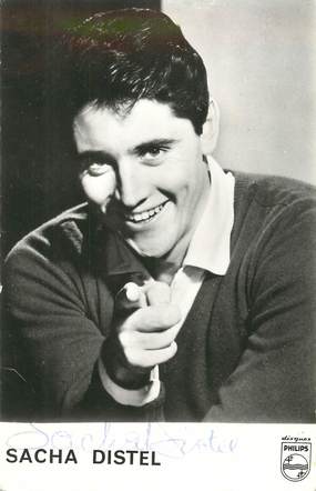  CPSM  AUTOGRAPHE  /   ARTISTE SACHA DISTEL