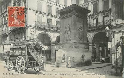 / CPA FRANCE 75007 "Paris, rue Saint Dominique, la fontaine de Mars"