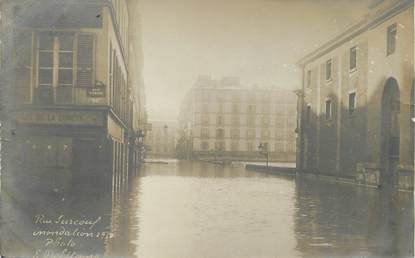 / CARTE PHOTO FRANCE 75007 "Paris, rue Surcouf" / INONDATION