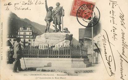 / CPA FRANCE 74 "Chamonix, monument de Saussure"