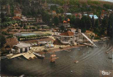 / CPSM FRANCE 74 "Evian Les Bains, vue aérienne de la plage"