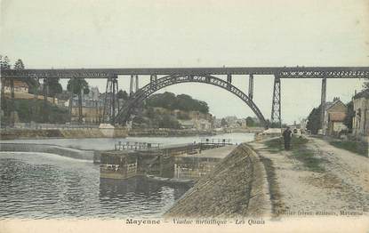 / CPA FRANCE 53 "Mayenne, viaduc métallique, les quais"