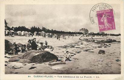 / CPA FRANCE 56 "Carnac plage, vue générale de la plage"
