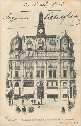 / CPA FRANCE 76 "Rouen, immeuble de la Mutuelle Vie, place de la Cathédrale"