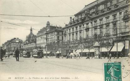 / CPA FRANCE 76 "Rouen, le théâtre des Arts et le cour Boïeldieu"