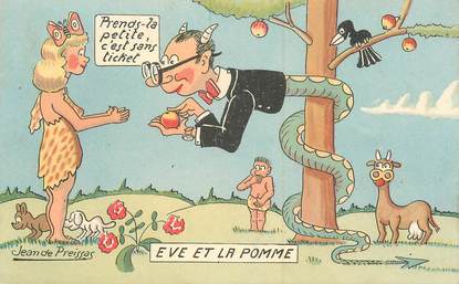 CPA JEAN DE PREISSAC " Eve et la Pomme"