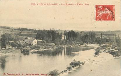 / CPA FRANCE 01 "Neuville sur Ain, les bords de la Rivière d'Ain"