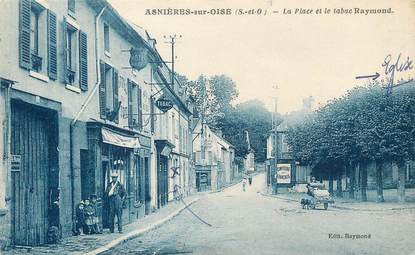 / CPA FRANCE 95 "Asnières sur Oise, la place et le tabac Raymond"