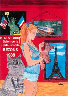 CPSM  ILLUSTRATEUR JC SIZLER "Salon de cartes postales 1988"