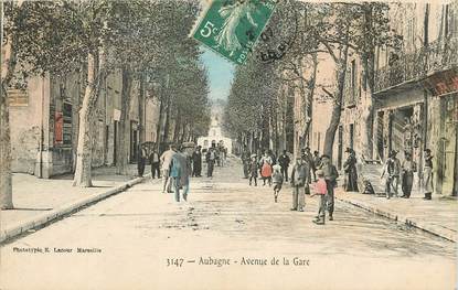 CPA FRANCE 13 "Aubagne, avenue de la gare"