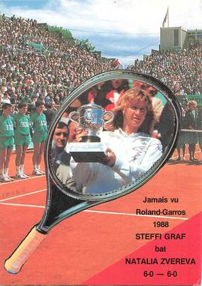 CPSM ILLUSTRATEUR JC SIZLER "1988, Roland Garros, Steffi GRAF" TENNIS